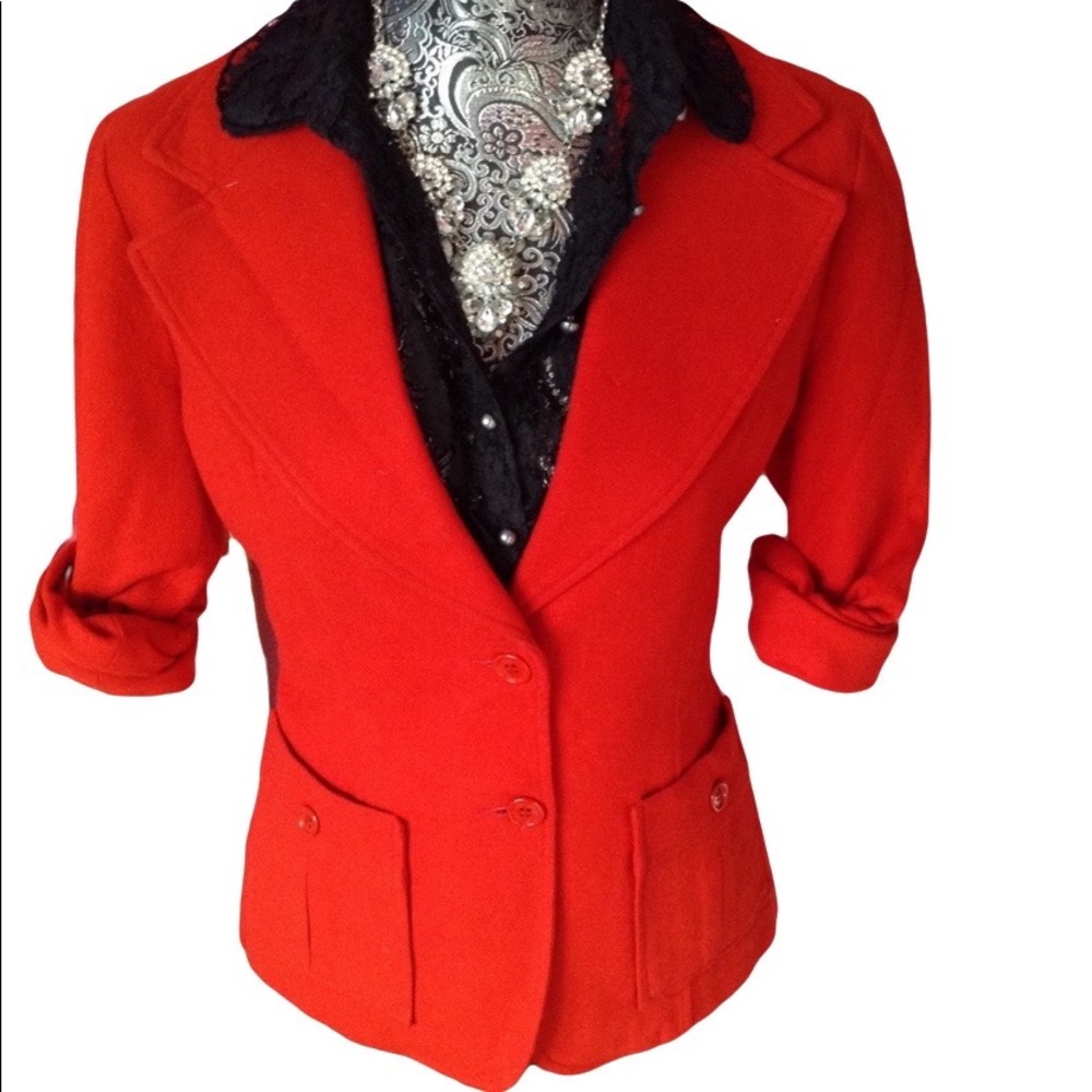 VINTAGE JUNIOR HOUSE RED WOOL BLAZER 8
